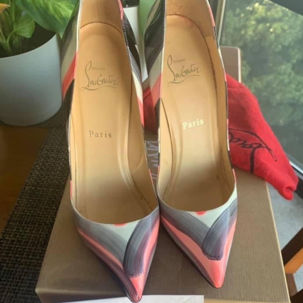 Christian Louboutin Pigalle Graffiti 120mm, sz 38 *Rare